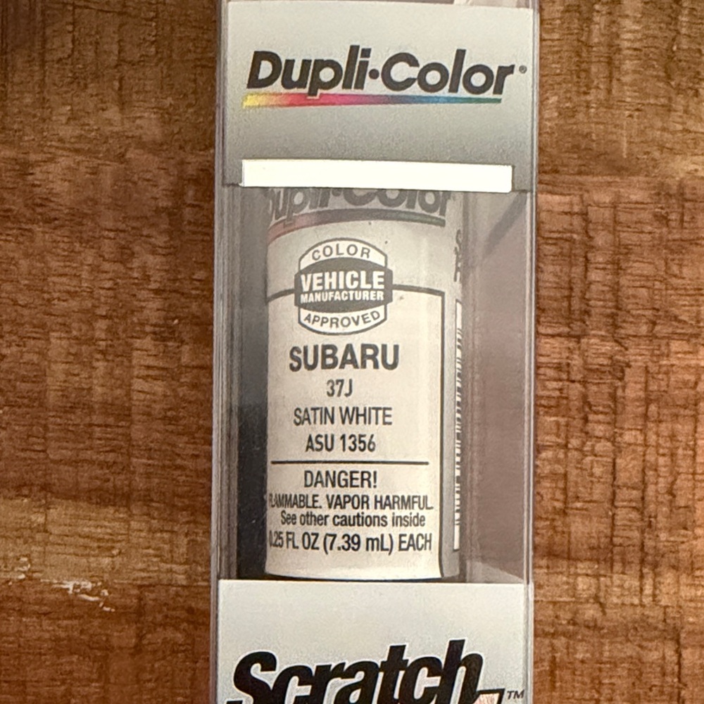 NEW IN BIX Dupli-Color Subaru Satin White Scratch Fix All in 1 ASU1356